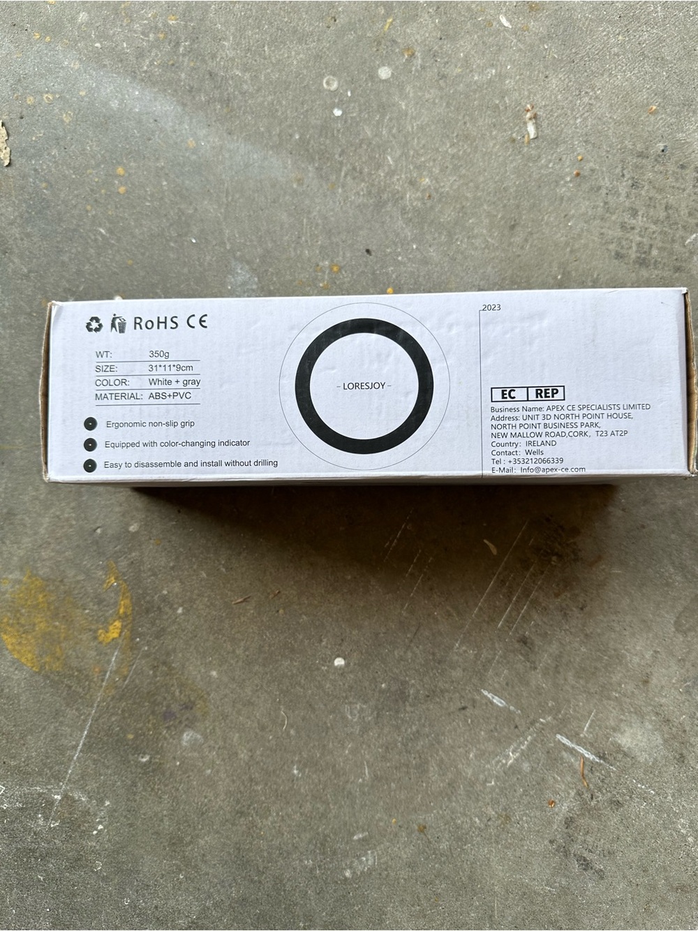 Gray Suction Grab Handle with Red Indicators - Picture 4 of 6